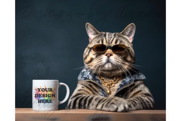 Download Cat with Sunglasses Unusual Mug Mockup - Unusual Collection