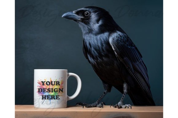 Download Unusual Crow Bird Mug Mockup - Premium Bundle