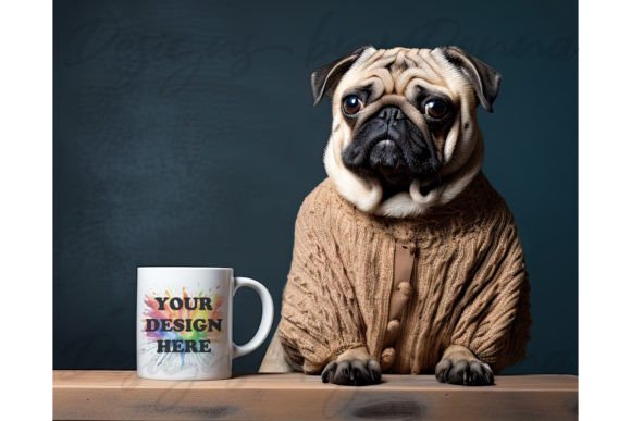 Download Pug Dog Mug Mockup - Unusual - Premium Bundle